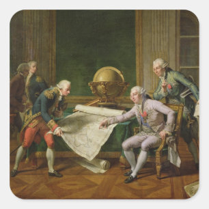Louis XVI  Giving Instructions to La Perouse Square Sticker
