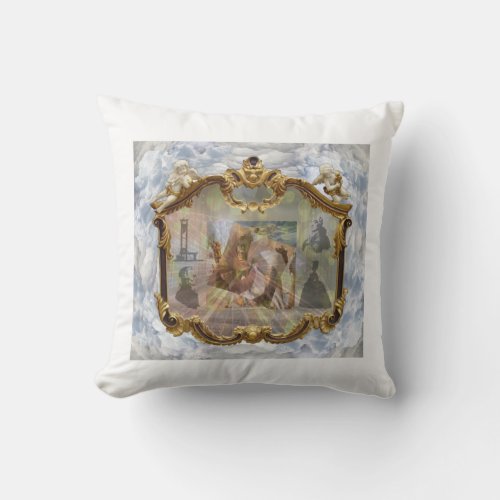 Louis XVI  Marie Antoinette Clouded Mirror 3 Throw Pillow