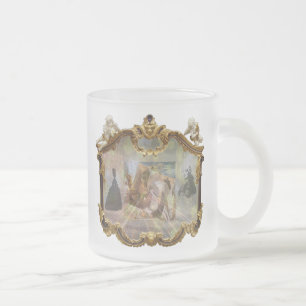Louis XVI & Marie Antoinette SPARKLE Mirror 3 Frosted Glass Coffee Mug