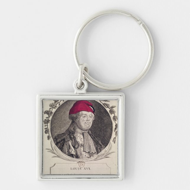 Louis XVI  wearing a phrygian bonnet Keychain (Front)