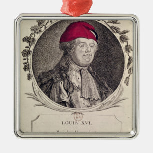 Louis XVI  wearing a phrygian bonnet Metal Ornament