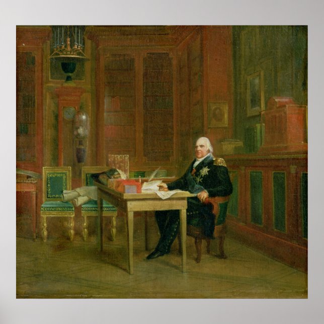 Louis XVIII  in his Study at the Tuileries Poster (Front)