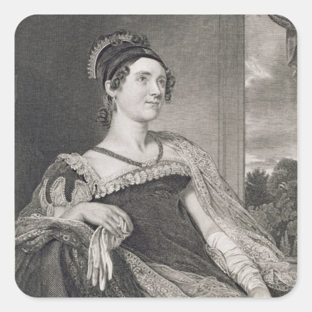 Louisa Catherine Adams (1775-1852) engraved by G.F Square Sticker (Front)