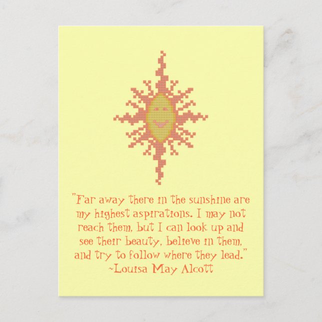 Louisa May Alcott Aspiration Quote Postcard (Front)