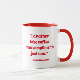 Louisa May Alcott Coffee Quote (Square logo) Mug