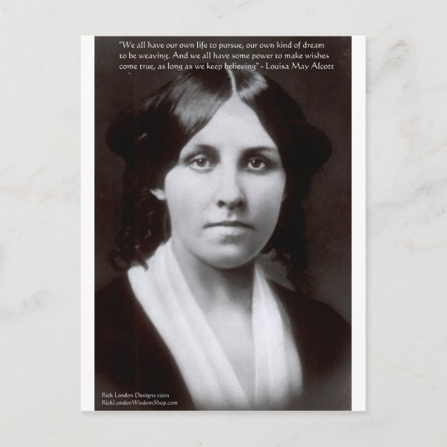 Louisa May Alcott & "Purpose/Dream" Quote Gifts Postcard (Front)