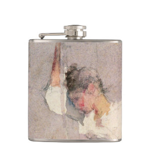 Louise, a Breton Girl (w/c on paper) Flask