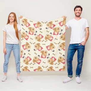 Louise Boxer Mix Fleece Blanket