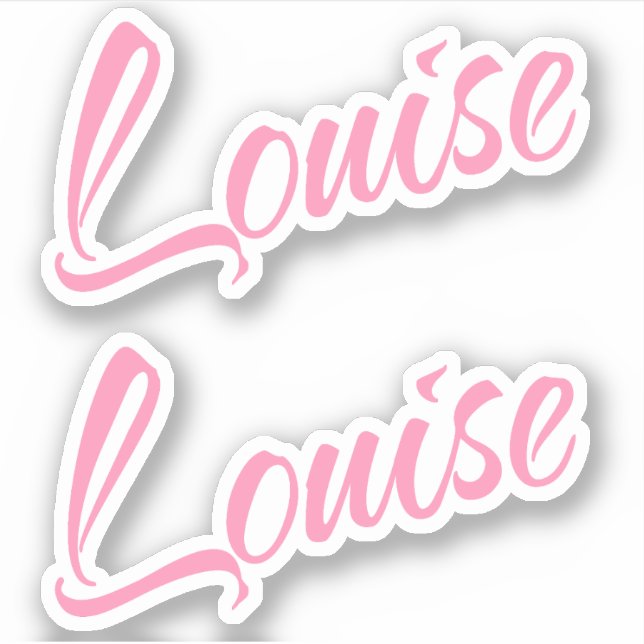 Louise Decorative Name in Pink x2 Sticker (Front)