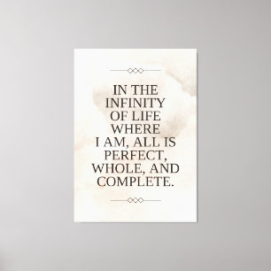 Louise Hay Quote - All is Perfect Canvas Print