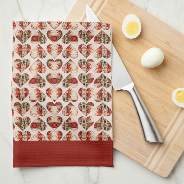 Louise Hearts Kitchen Towel (Quarter Fold)