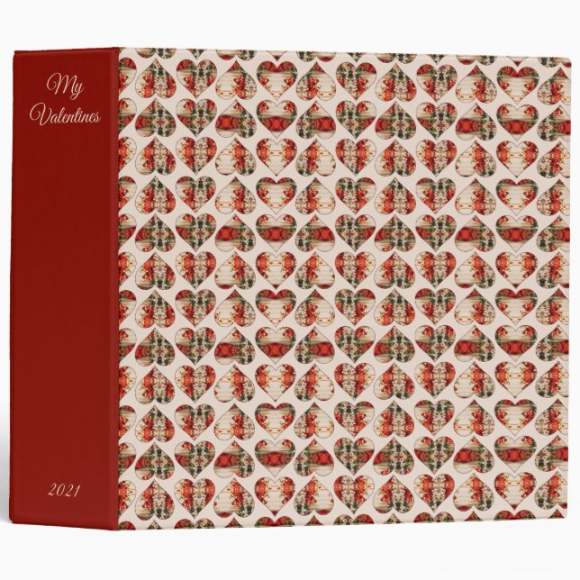 Louise Hearts Scrapbook Album 3 Ring Binder (Front/Spine)