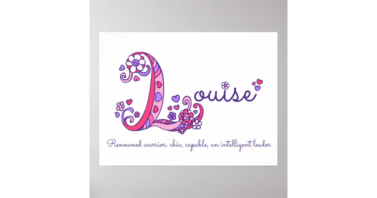 Louise initial L doodle heart art name meaning Poster | 0