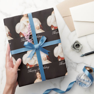 Louise Mayer white dress Happy Birthday Wrapping Paper