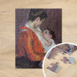 Louise Nursing Her Child | Mary Cassatt Jigsaw Puzzle<br><div class="desc">Louise Nursing Her Child (1898) by American impressionist artist Mary Cassatt. The pastel drawing depicts a portrait of a mother nursing her young child,  a common theme in Cassatt's work.

Use the design tools to add custom text or personalize the image.</div>