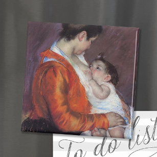 Louise Nursing Her Child   Mary Cassatt Magnet