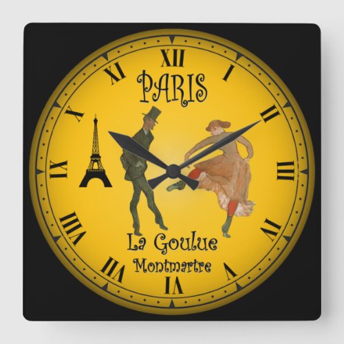 Louise Weber  Montmartre  Champs_Elysees  Square Wall Clock