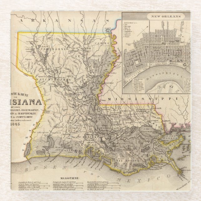 Louisiana 4 glass coaster (Front)