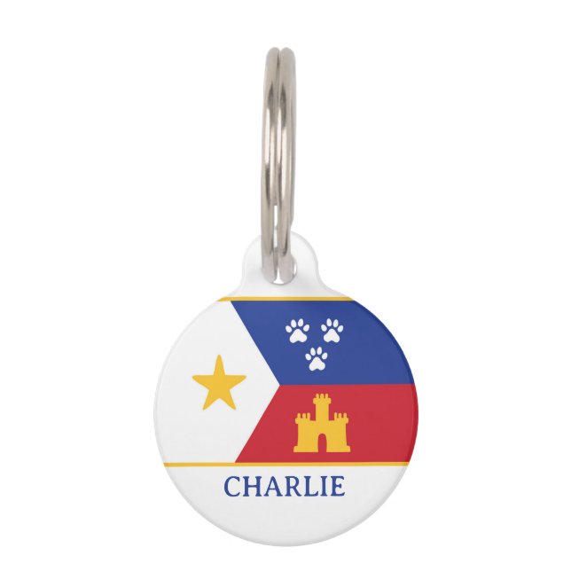 LOUISIANA ACADIAN FLAG PET ID TAG (Front)