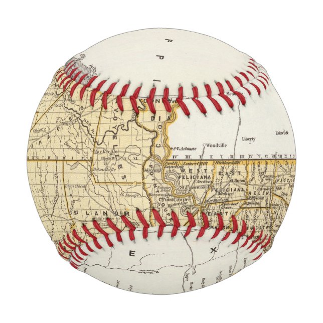 Louisiana Atlas Map Baseball (Front)