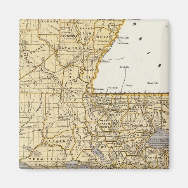 Louisiana Atlas Map Magnet (Front)