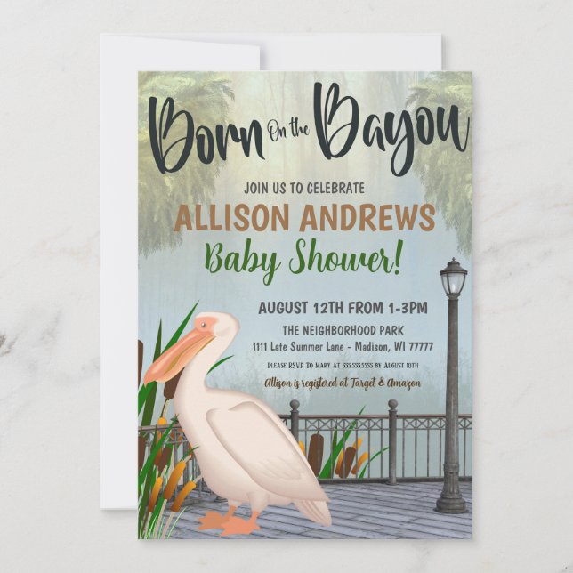 Louisiana Bayou Baby Shower Invitation (Front)