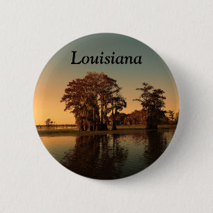 Louisiana bayou pinback button