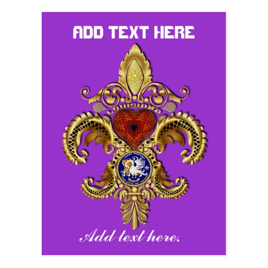 Louisiana Bicentennial Flor de lis View Hints Postcard