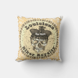 Louisiana Biker Throw Pillow