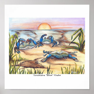 Louisiana Blue Crabs Poster