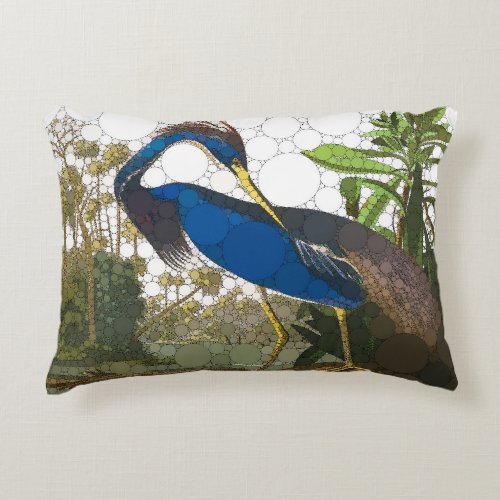 Louisiana Blue Heron by After John James Audubon Accent Pillow