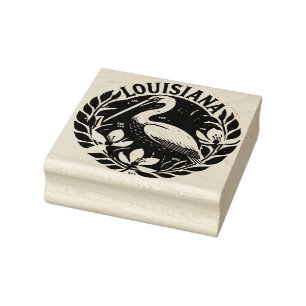 Louisiana Brown pelican State Bird Rubber Stamp