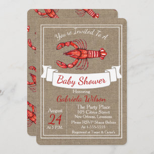 Louisiana Cajun Crawfish Baby Shower Invitation