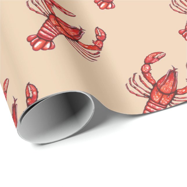 Louisiana Cajun Crawfish Custom Wrapping Paper (Roll Corner)