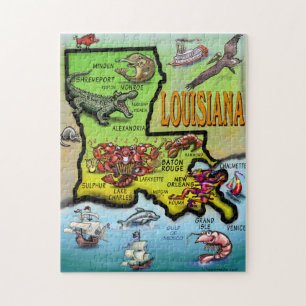 Louisiana Cartoon Map Puzzle