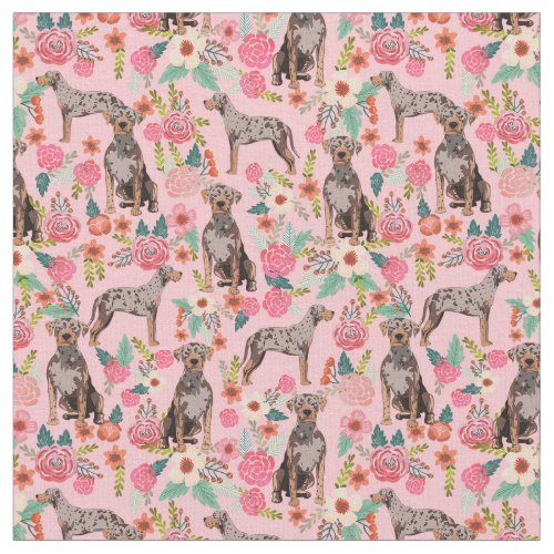 louisiana catahoula leopard dog vintage florals fabric