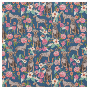 louisiana catahoula leopard dog vintage florals na fabric
