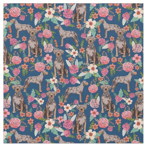 louisiana catahoula leopard dog vintage florals na fabric