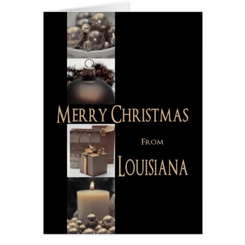 Louisiana Christmas Card with ornaments