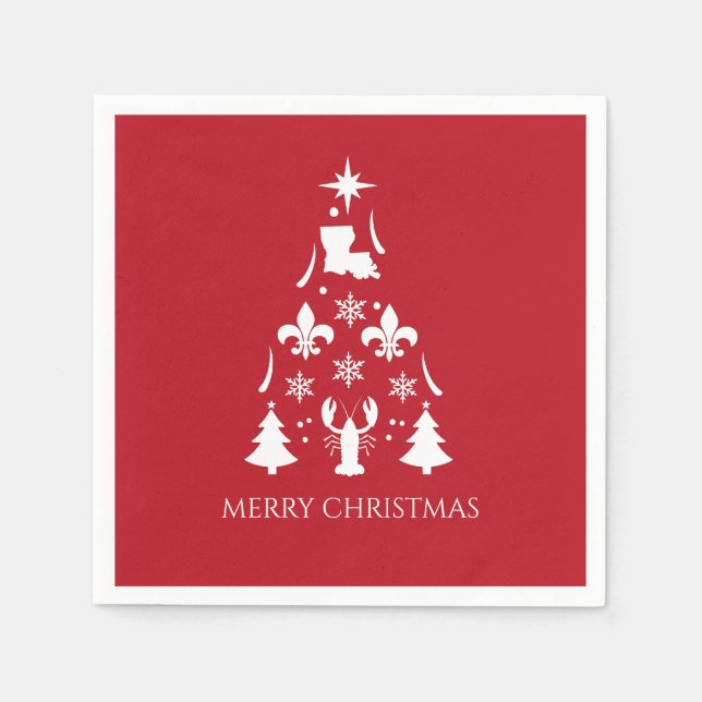 Louisiana Christmas Holiday Cajun  Napkins (Front)