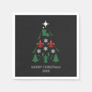 Louisiana Christmas Holiday Cajun  Napkins
