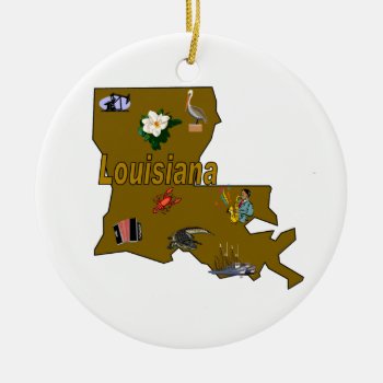 Louisiana Christmas Tree Ornament by slowtownemarketplace at Zazzle