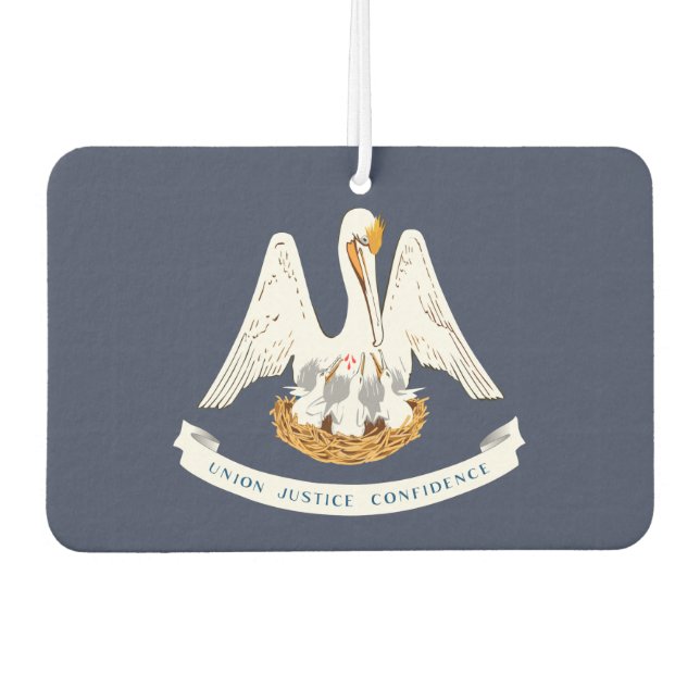 Louisiana coat of arms, American T-Shirt Air Freshener (Front)