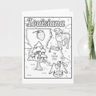 louisiana color me collage holiday card