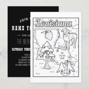 louisiana color me collage invitation