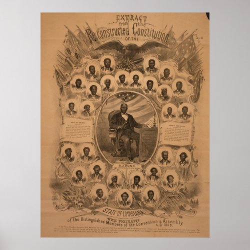 Louisiana Constitution  Convention Members 1868 Poster