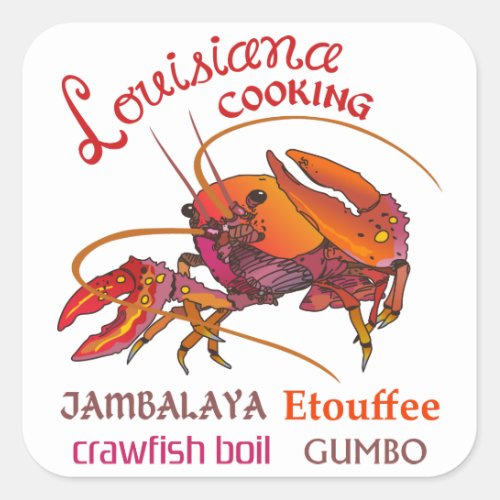 Louisiana Cooking Square Sticker