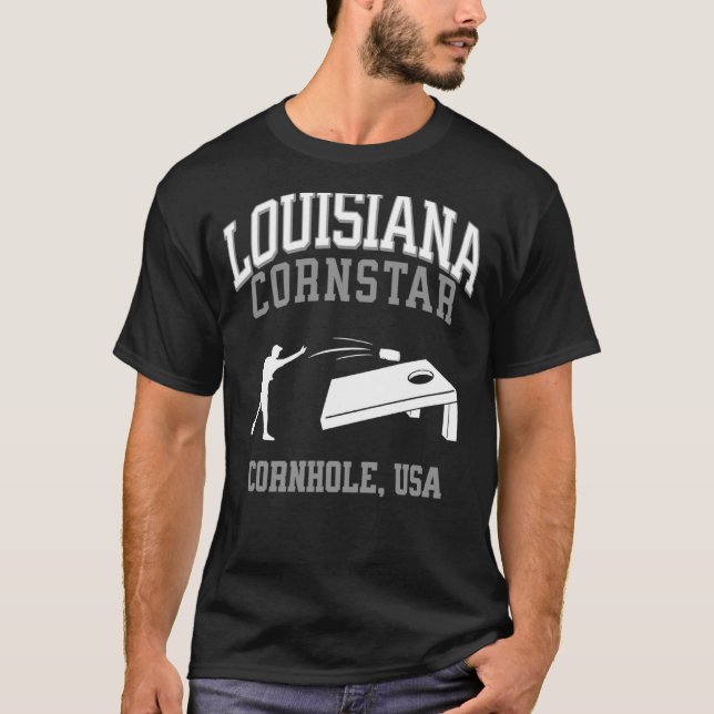 Louisiana Cornstar Lucky Cornhole Tournament T-Shirt (Front)