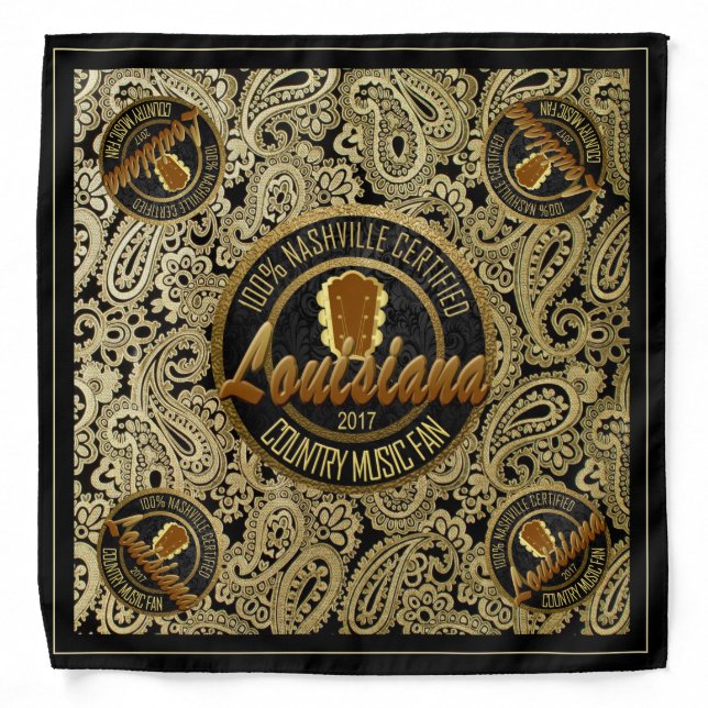 Louisiana Country Music Fan Bandana (Front)
