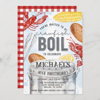 Louisiana Crawfish Seafood Boil Birthday Party Invitation by PerfectPrintableCo at Zazzle
